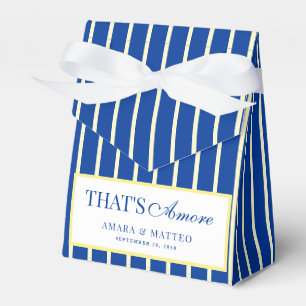 Caixas de Presente de Casamento Listradas de Azul 