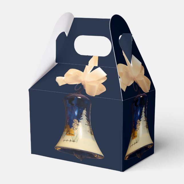 Caixas de Presente de Natal Azul com Campainhas (Frente)