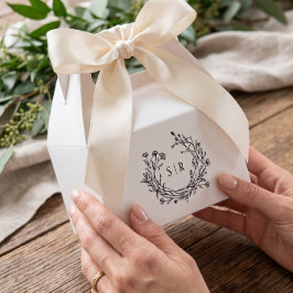 Caixas de Presente de Noiva com Monograma Floral E