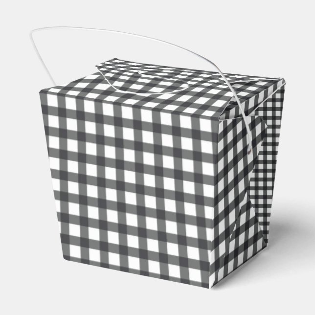 Caixas de Presente Gingham Preto e Branco (Verso)