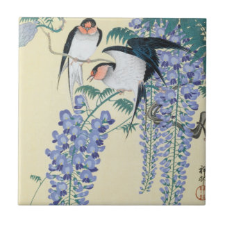 Caixas e Wisteria por Ohara Koson