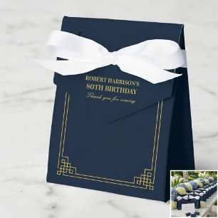 Caixas Elegantes Azul Marinho Dourado Art Déco Ani