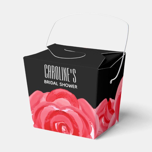 Caixas Estilo Take Out de Rosas Vermelhas em Aquar (Frente)