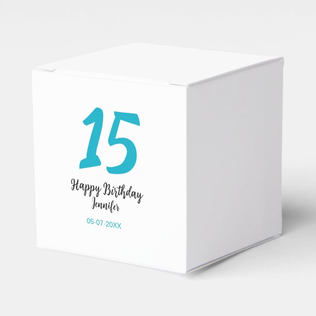 Caixinha De Lembrancinhas 15 aniversário quiencenera adicionar data ano temp (Frente)