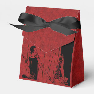 Caixinha De Lembrancinhas 1920 Art Deco Fashion Show Red and Black