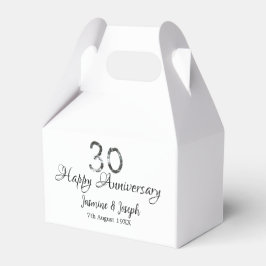 Caixinha De Lembrancinhas 30 de Silver Metálico Nome do Apelido Feliz Aniver