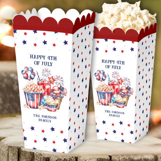 Caixinha De Lembrancinhas 4 de julho Estrelas Patrióticas Doces Popcorn