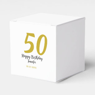 Caixinha De Lembrancinhas 50º aniversário adicionar nome data ano modelo neg