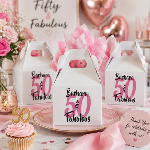 Caixinha De Lembrancinhas 50 e Fabuloso Aniversário Personalizado