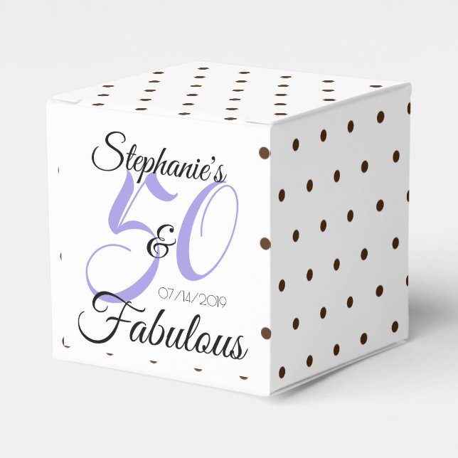 Caixinha De Lembrancinhas 50 e Festa de aniversário personalizada fabulosa (Frente)