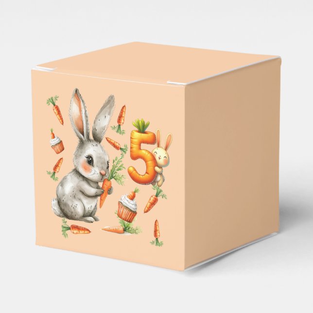 Caixinha De Lembrancinhas 5 de Bunnies e Carrots (Frente)