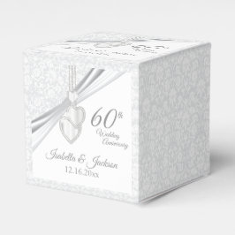 Caixinha De Lembrancinhas 60º Aniversário de Casamento Diamante em Branco