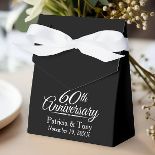 Caixinha De Lembrancinhas 60th Aniversário de casamento - obrigado preto