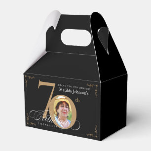 Caixinha De Lembrancinhas 70 de Fotografia Personalizada da Caligrafia Preta