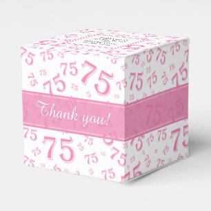 Caixinha De Lembrancinhas 75th Teste padrão cor-de-rosa/branco do