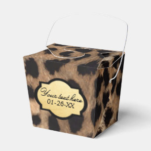 Caixinha De Lembrancinhas A folha Dourado do impressão do leopardo remove