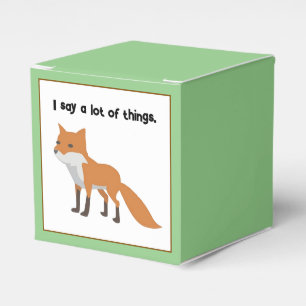 Caixinha De Lembrancinhas A Fox Diz... Design de Cartoon Meme Engraçado.