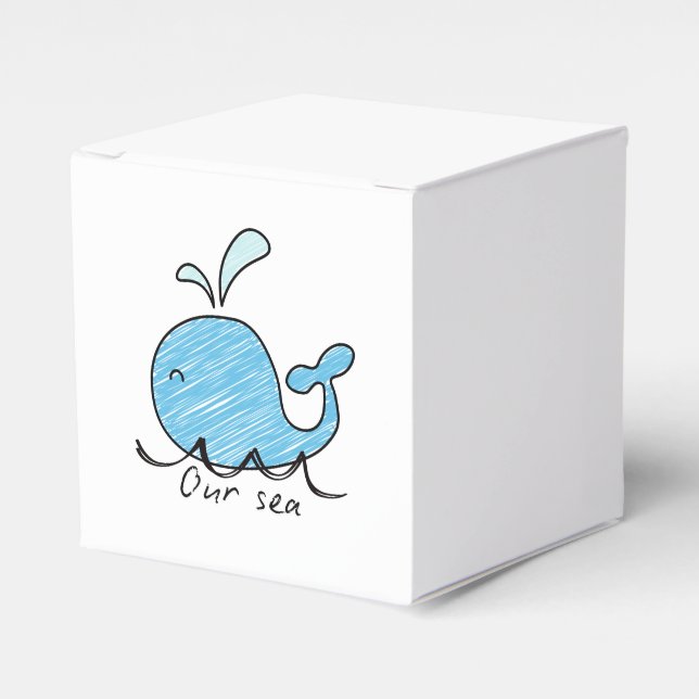 Caixinha De Lembrancinhas A FRIENDLY WHALE IN HIS SEA Favor Boxes (Frente)