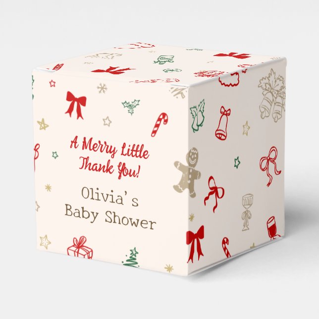 Caixinha De Lembrancinhas A Merry Little Thank You Christmas Baby Shower (Frente)