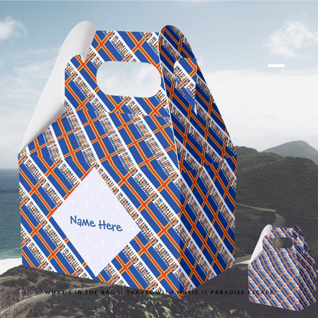 Caixinha De Lembrancinhas Aaland Islands Ålander Flag Tilado Blue Personal (Criador carregado)