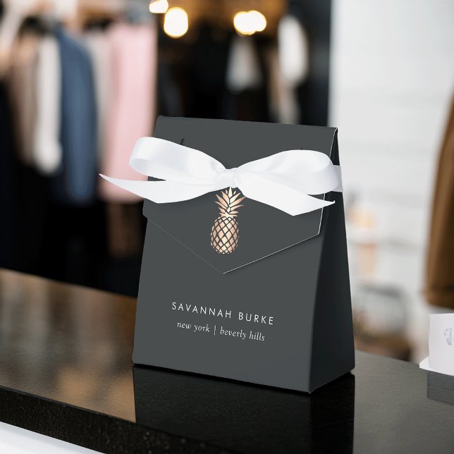 Caixinha De Lembrancinhas Abacaxi de Cobre Elegante (Criador carregado)