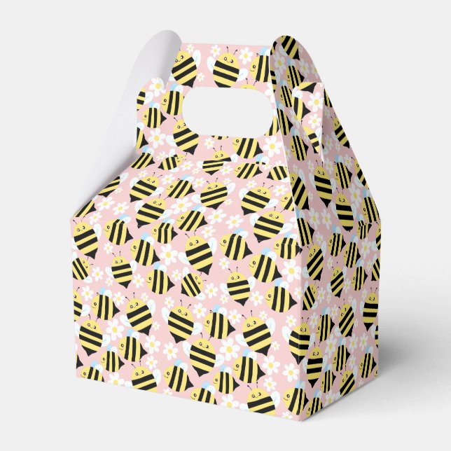 Caixinha De Lembrancinhas Abelhas E Flores Brancas (Frente)