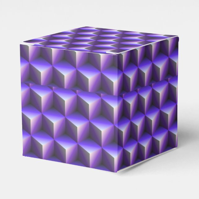 Caixinha De Lembrancinhas Abstract Purple Cube Block Pattern (Frente)