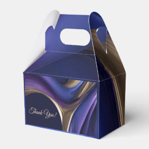 Caixinha De Lembrancinhas Abstrato-Azul Roxo Moderno Dourado-