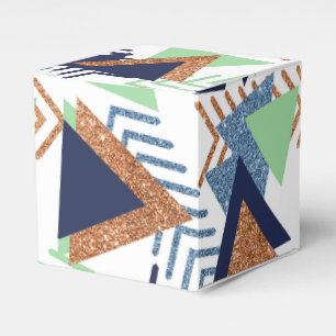 Caixinha De Lembrancinhas abstrato de cores 80s Rosa Dourado Mint 90s