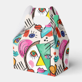 Caixinha De Lembrancinhas Abstrato de Cubismo Moderno Artsy Enfrenta Arte