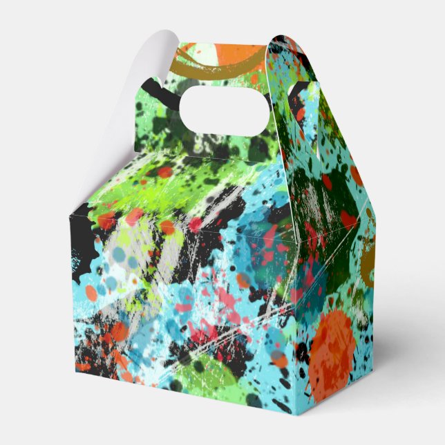 Caixinha De Lembrancinhas Abstrato de Luta comida (Verso)