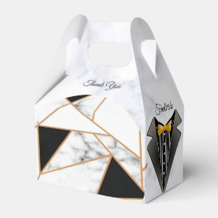 Caixinha De Lembrancinhas Abstrato Dourado preto moderno no mármore branco