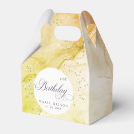 Caixinha De Lembrancinhas Abstrato Pastel Terthy Verde limão Qualquer Idade 