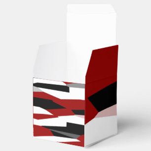 Caixinha De Lembrancinhas Abstrato preto e branco vermelho