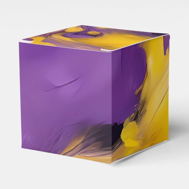 Caixinha De Lembrancinhas Abstrato Roxo e Dourado (Frente)