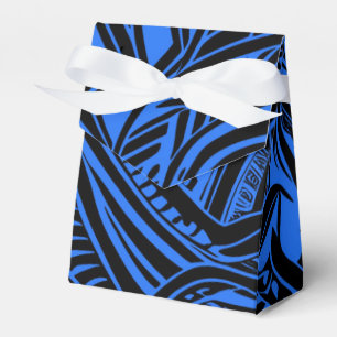 Caixinha De Lembrancinhas Abstrato Tent Tribal Preto E Azul
