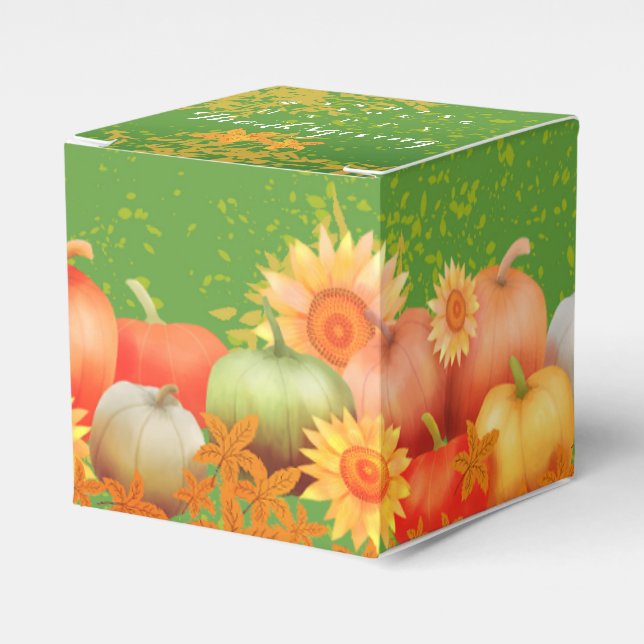 Caixinha De Lembrancinhas Ação de Graças Outonal Verde (Frente)