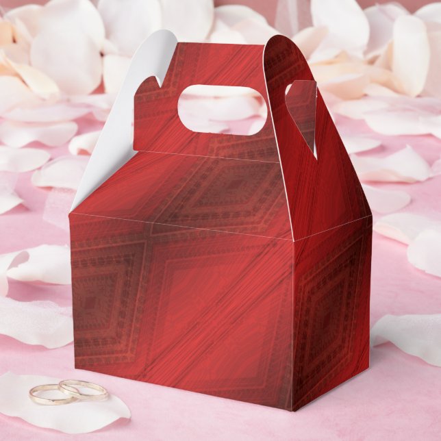 Caixinha De Lembrancinhas Aceitação | Padrão de Boho Eclético Vermelho (Casamento)