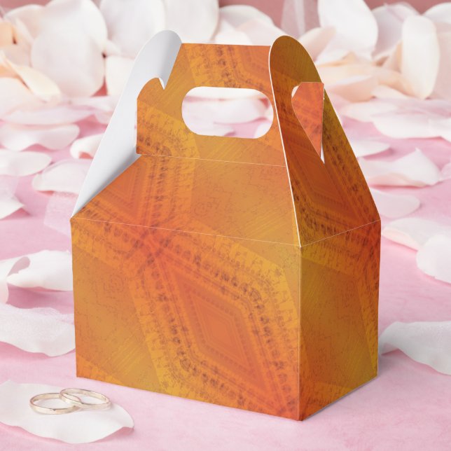 Caixinha De Lembrancinhas Aceitação | Padrão do Shibori Amarelo Vermelho Lar (Casamento)