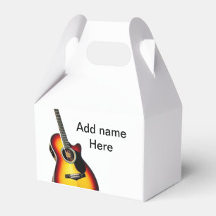 Caixinha De Lembrancinhas Add you name text brown acoustic guitar editable t
