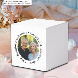 Caixinha De Lembrancinhas Adicione sua própria foto de casal 45º aniversário