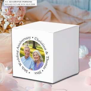 Caixinha De Lembrancinhas Adicione Sua Própria Foto de Casal 50º Aniversário