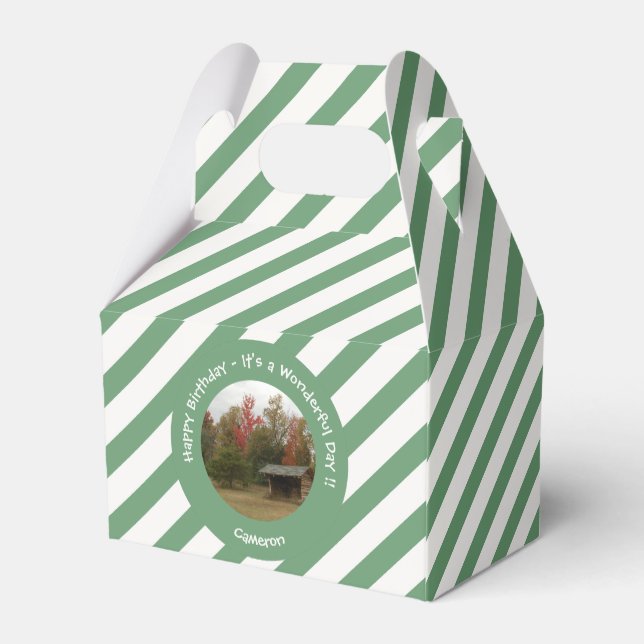 Caixinha De Lembrancinhas Adirondack Lean-to em Itens de Festa de aniversári (Verso)