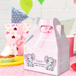 Caixinha De Lembrancinhas Adorable Pink Elephant Baby Shower Girl