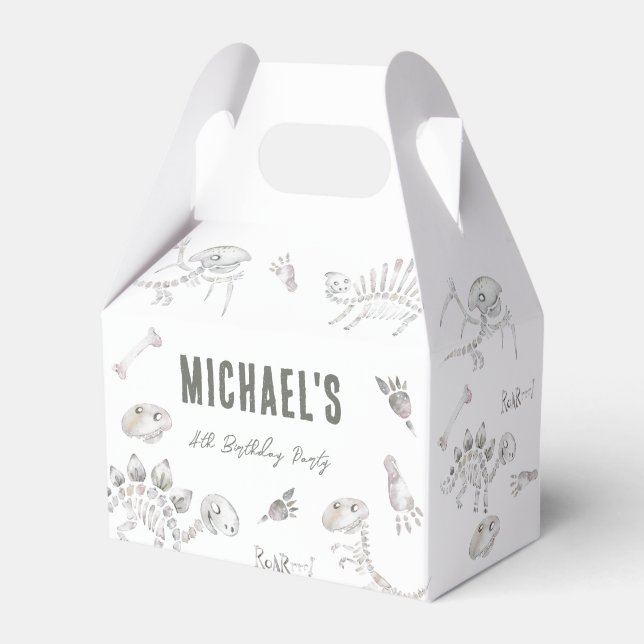 Caixinha De Lembrancinhas Adorável Dino Dig Birthday (Frente)