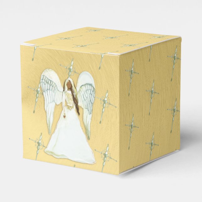 Caixinha De Lembrancinhas African American Angel Favor Box (Frente)