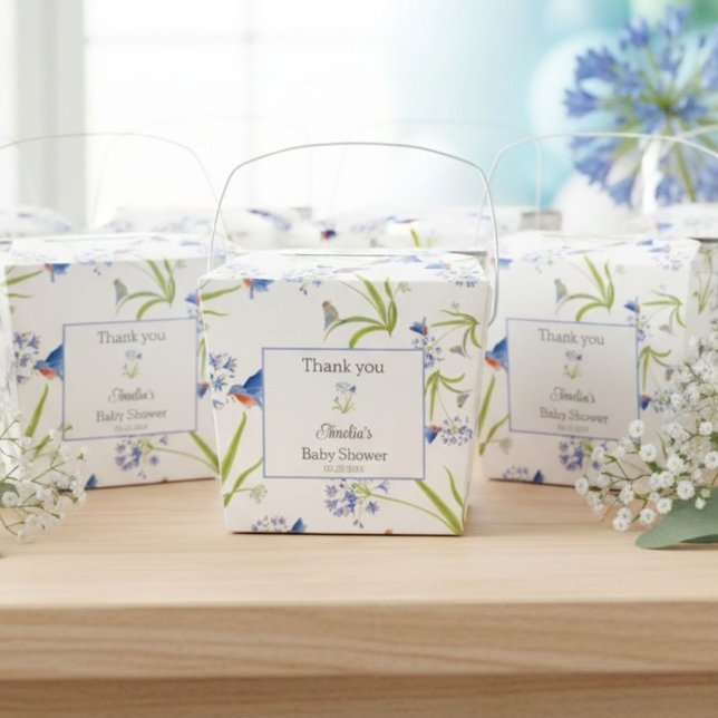 Caixinha De Lembrancinhas African Lily with Bluebird Mother and Baby (Criador carregado)