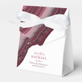 Caixinha De Lembrancinhas Agate Geode Glitter Wedding Burgundy ID647