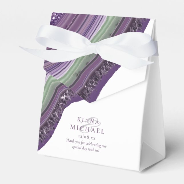 Caixinha De Lembrancinhas Agate Geode Glitter Wedding ID647 (Frente)