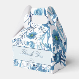 Caixinha De Lembrancinhas Agradecimento Azul Floral 